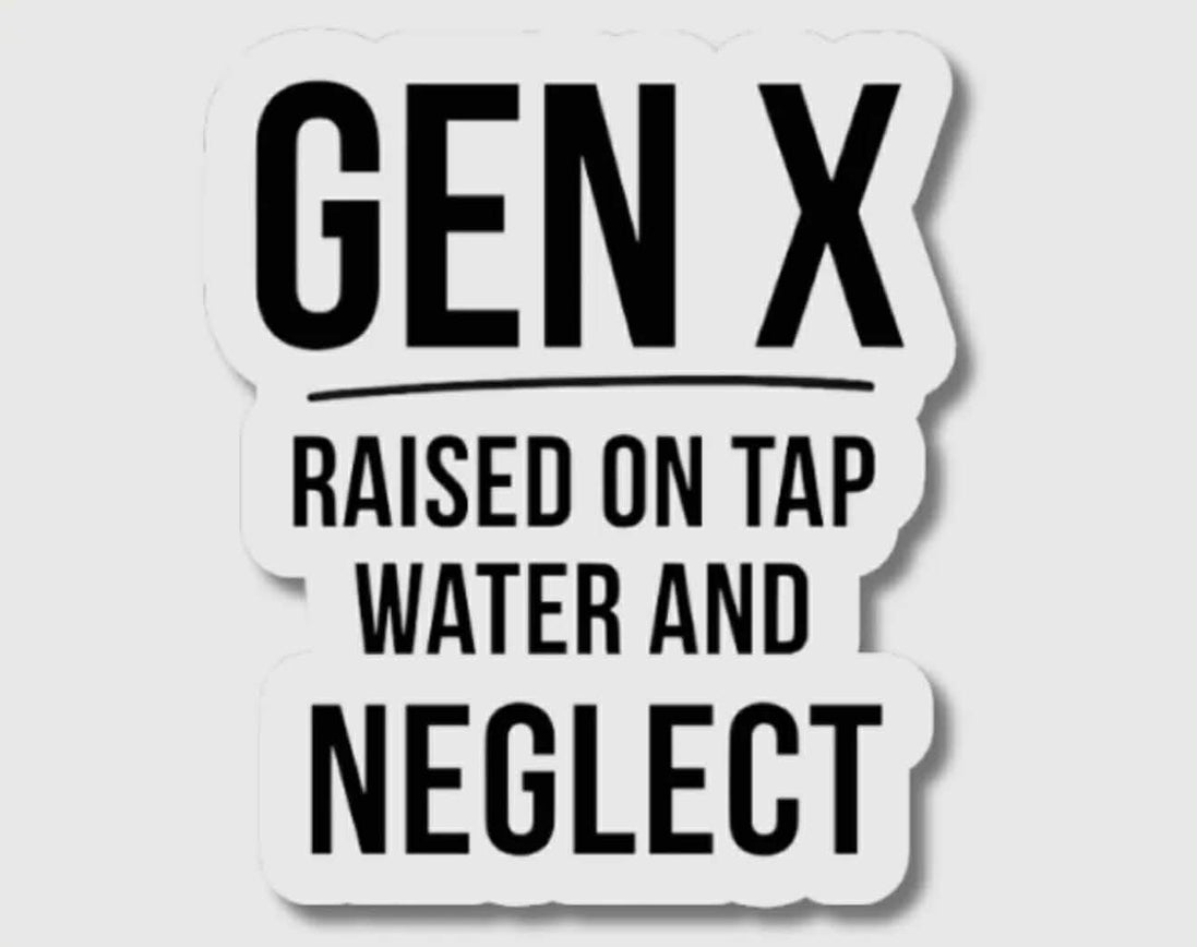 Gen X Vinyl Sticker (Black & White)