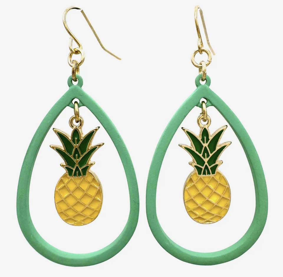 Fruity Pineapple Teardrop Earrings