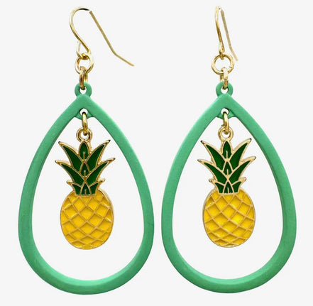 Fruity Pineapple Teardrop Earrings