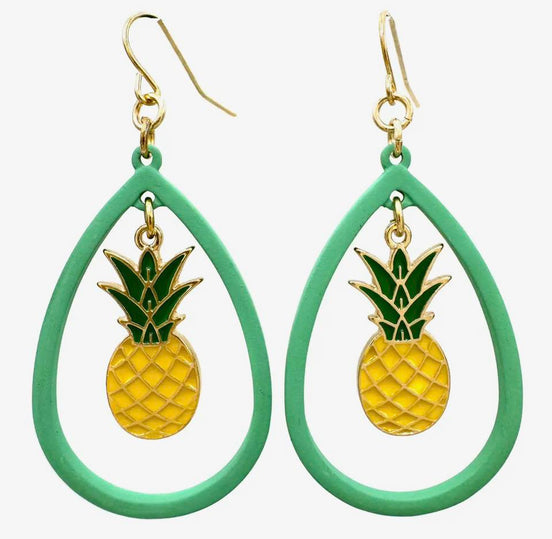 Fruity Pineapple Teardrop Earrings