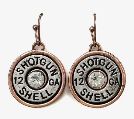 Classic Rhinestone Shotgun Shell Dangle Hook Earrings