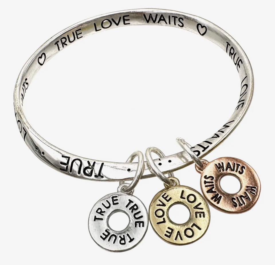 True Love Waits Silver Bangle Bracelet