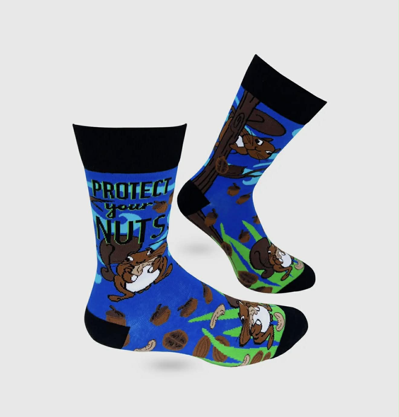 Protect Your Nuts Men's Novelty Crew Socks