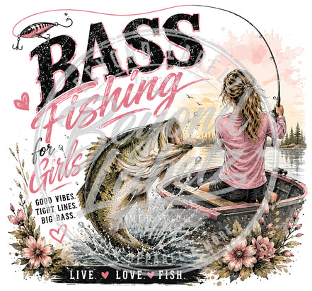 Bass Fishing for Girls Graphic