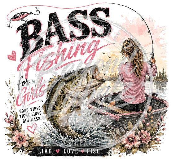Bass Fishing for Girls Graphic