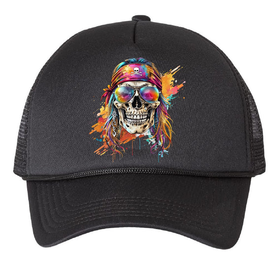 Color Pirate Skull Trucker Hat