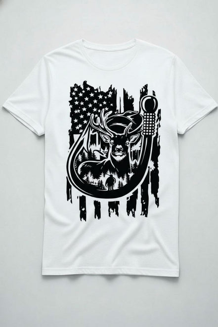 Hunting Fishing Distressed Flag