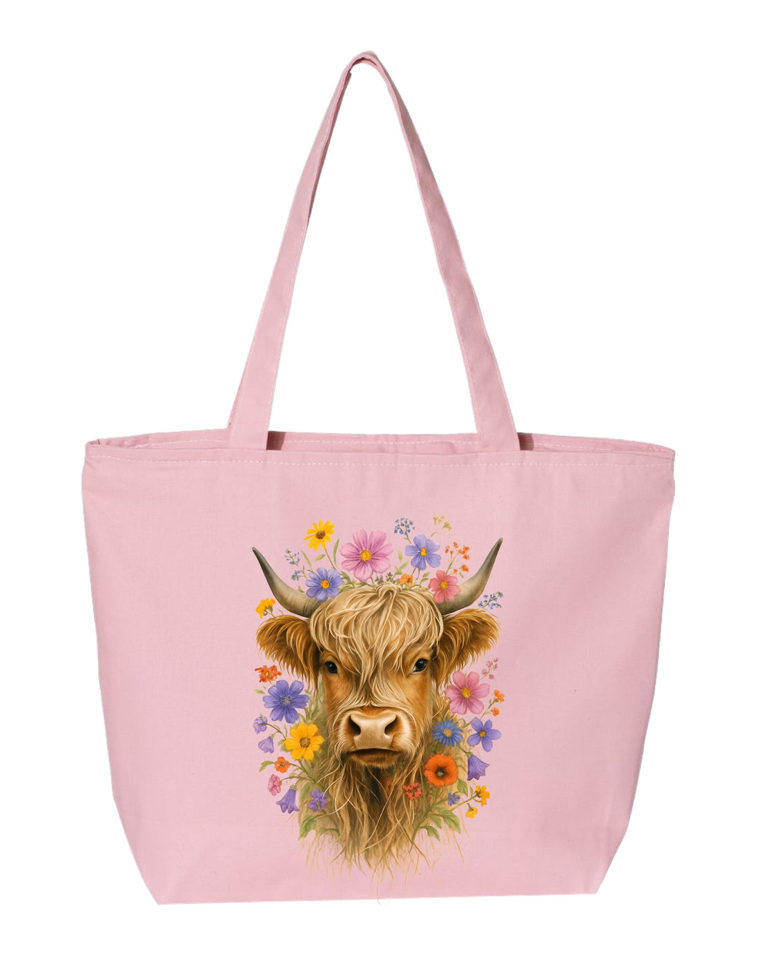 Highland Cow Flower Tote