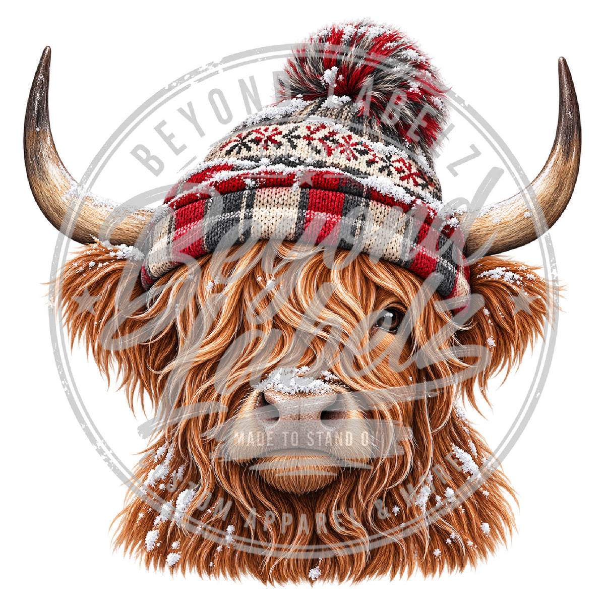 Highland Cow Winter Graphic