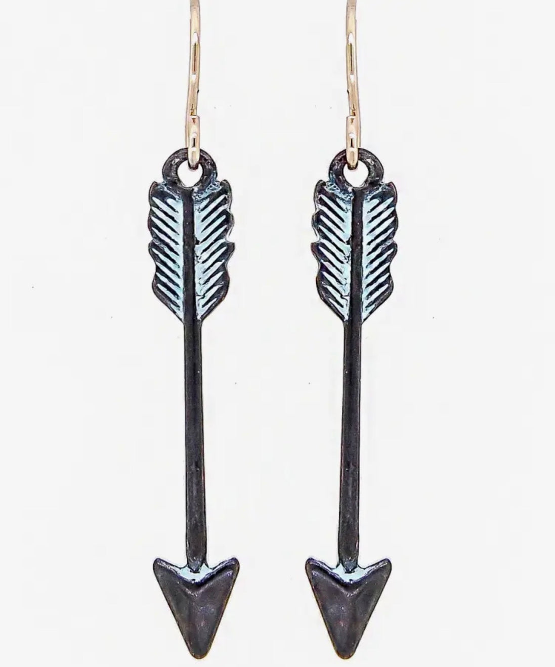 Antique Silver Arrow Metal Dangle Earrings