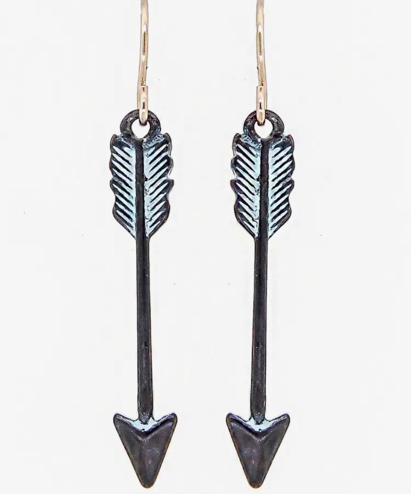 Antique Silver Arrow Metal Dangle Earrings