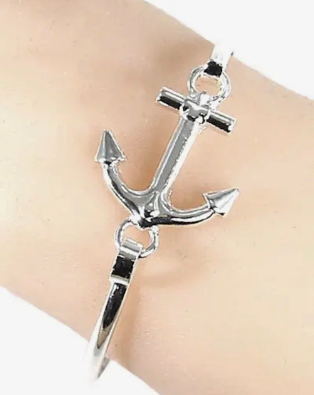Silver Anchor Casting Brass Bangle Metal Bracelet