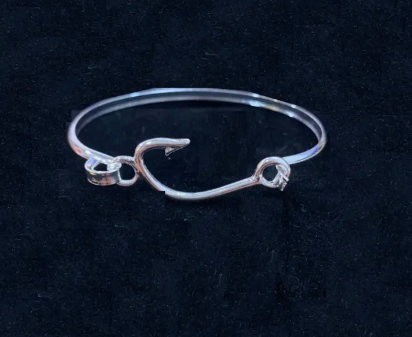 Silver Barbed Hook Fishing Casting Bangle Bracelet
