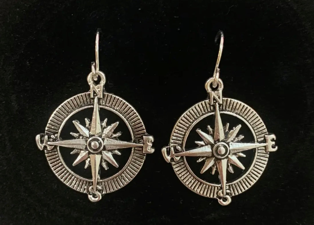 Eight Point Compass Protection Earrings