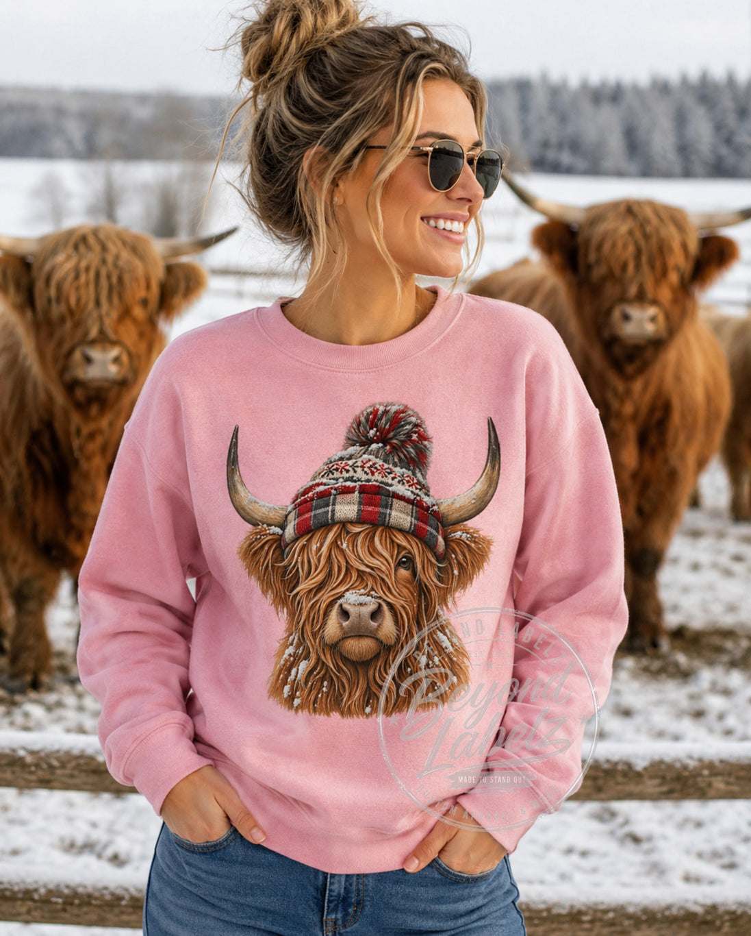 Highland Cow Winter Graphic Shirt