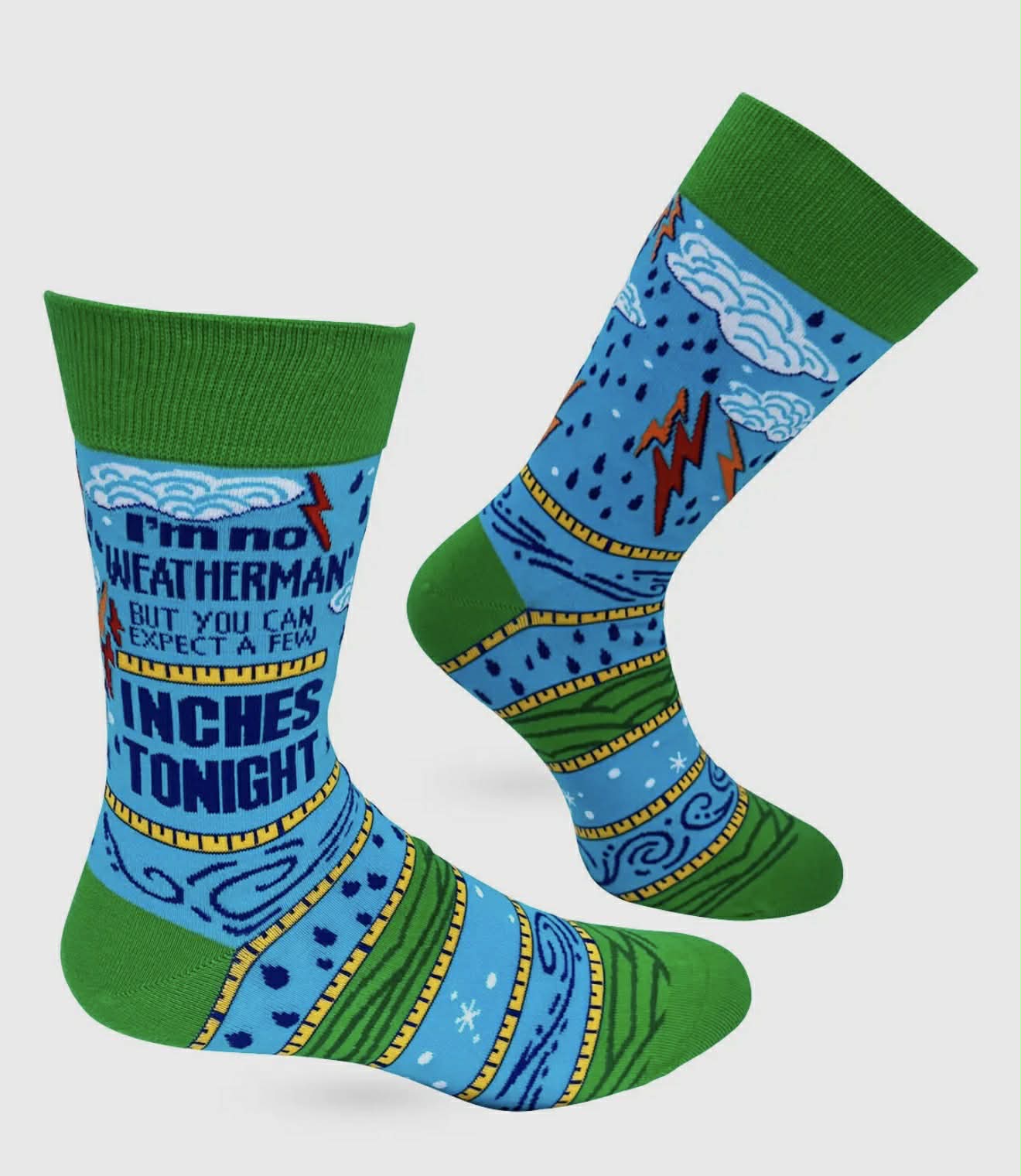 I'm No Weatherman But You Can Expect A Few Inches Tonight Men's Novelty Crew Socks