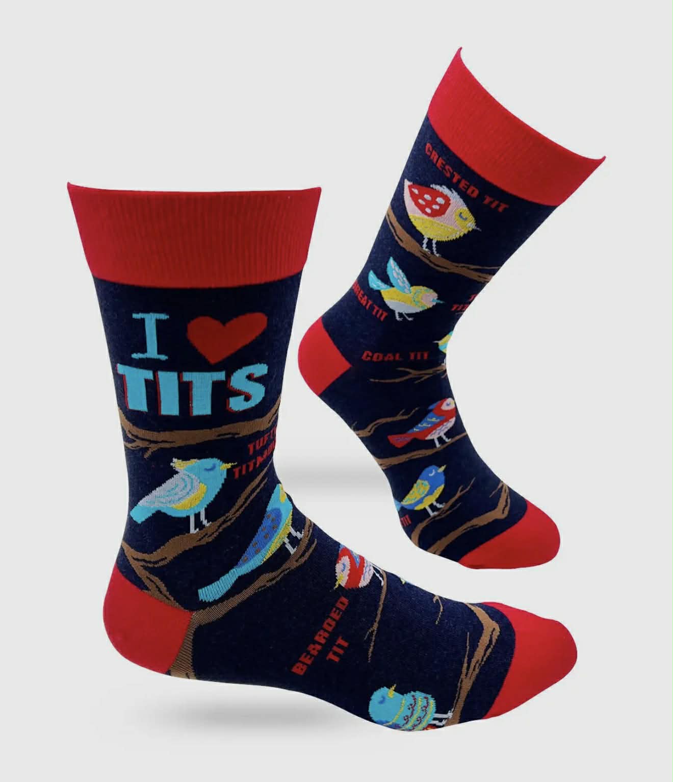 I Heart Tits Men's Novelty Crew Socks